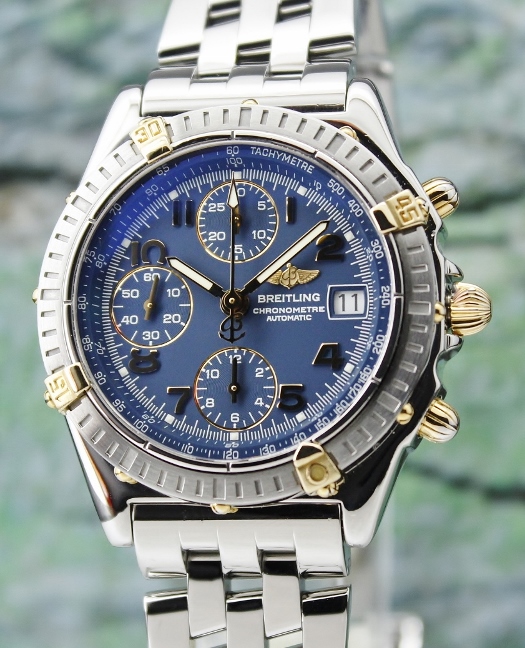 A BREITLING STAINLESS STEEL & 18K YELLOW GOLD CHRONOGRAPH WATCH / B13352